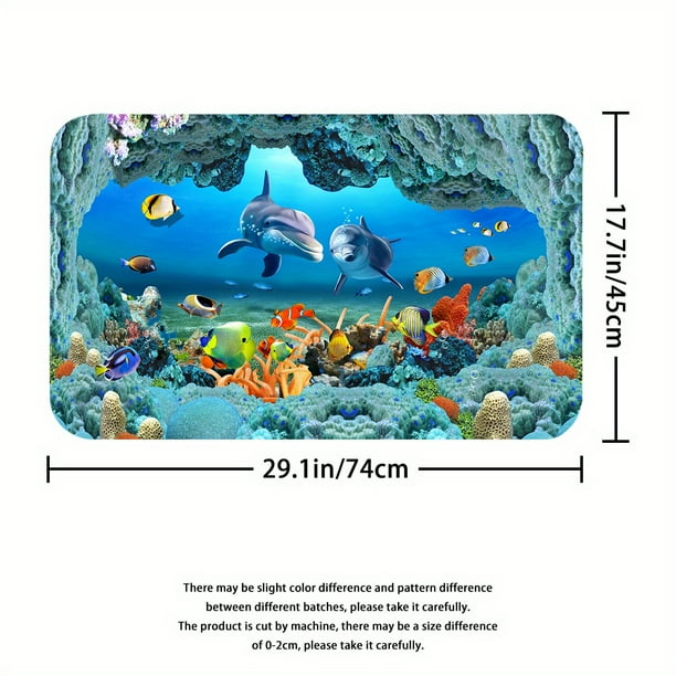 1pc/4pcs Cute Dolphin & Coral Children's Shower Curtain and Blanket Set - Bathroom Decor with 12 Shower Curtain Hooks and Toilet Lid - Soft and Cozy Blanket for Kids