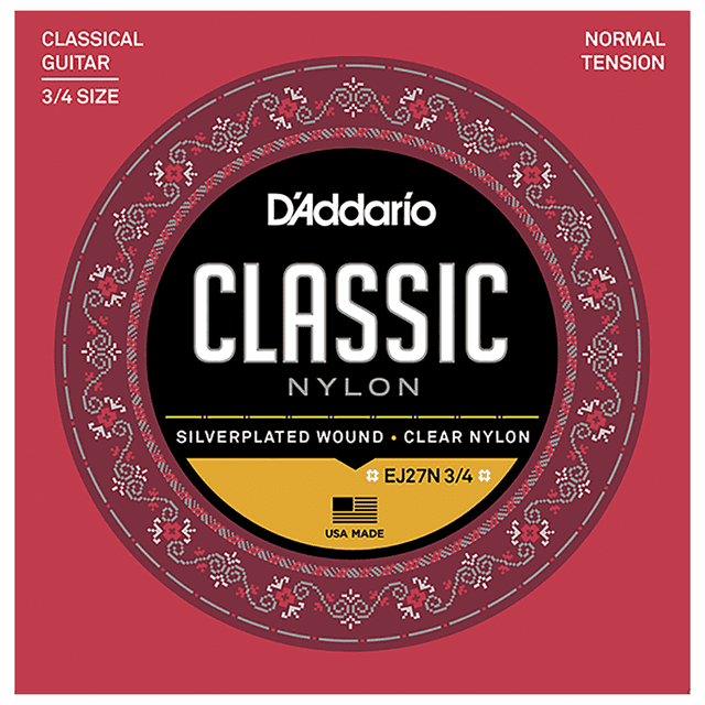 Cuerdas para guitarra clásica Daddario EJ-27N 3/4 de nylon