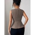 thumbnail image 6 of Womens Summer Vest Tops Dressy Business Casual V-Neck Sleeveless Button Down Trendy Outfits Camel Color XL, 6 of 8