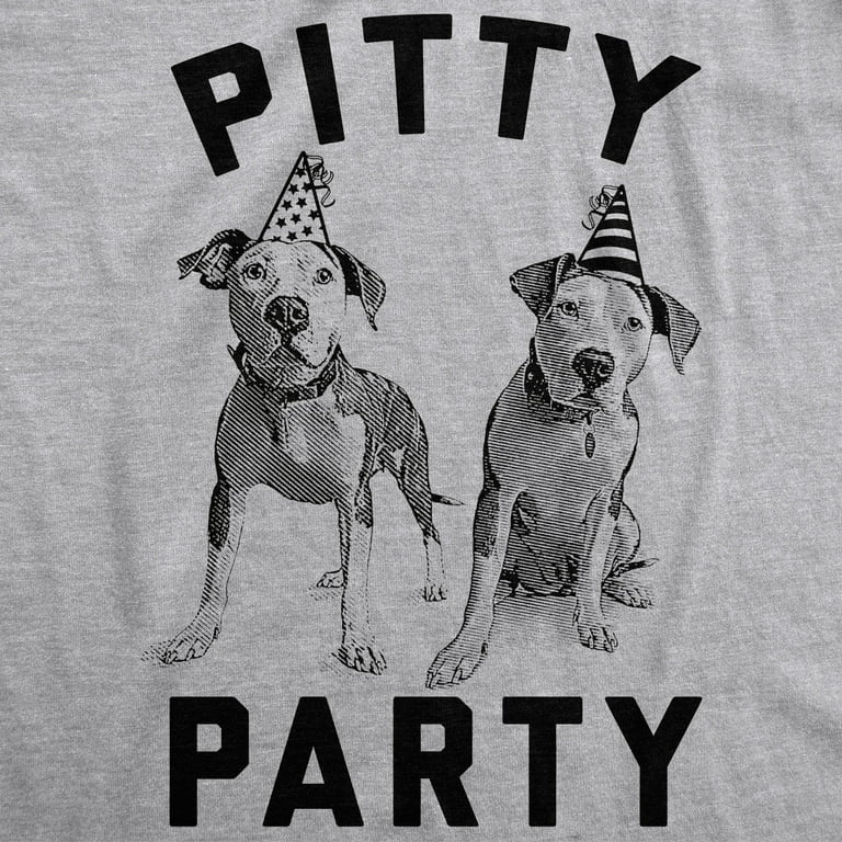 Mens Pitty Party T Shirt Pitbull Dog Tee Gift for Pet Owner (Heather Grey) - L Graphic Tees - Walmart.com