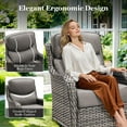 thumbnail image 4 of Planntonneo 2-Pack Patio Wicker Swivel Glider Chairs with 6-Inch Cushions, Grey/Grey, 4 of 9