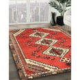 thumbnail image 3 of Ahgly Company Machine Washable Indoor Square Traditional Tiger Orange Brown Area Rugs, 6' Square, 3 of 7