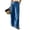 Blue #011, variant on Womens Linen Lace Trim Pants Summer Boho Elastic Waist Wide Leg Palazzo Pants Flowy Pull on Vacation Beach Pants, XL
