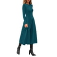 thumbnail image 3 of Vestido PRETTYGARDEN 2025 Cian Oscuro Manga Larga Midi Línea A, 3 of 8