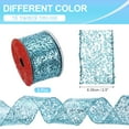 thumbnail image 2 of Uxcell Glitter Mesh Wired Ribbon for Bows Making Wedding Decor Gifts Crafts Sky Blue, 2 of 6