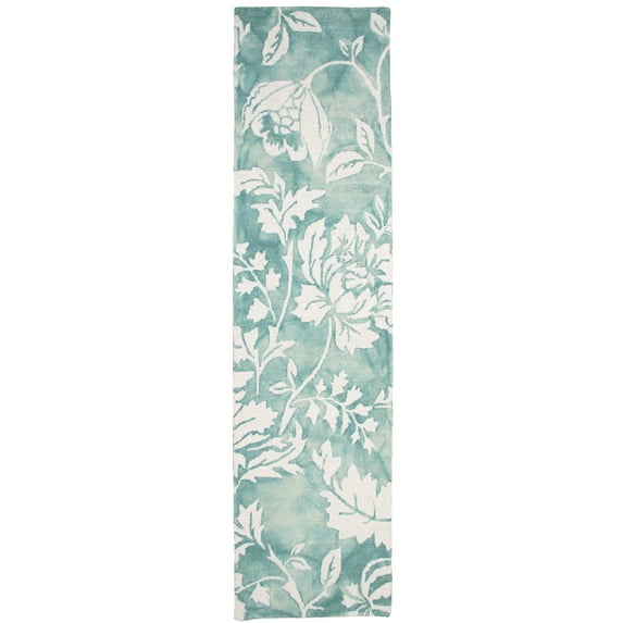 Liora Manne Jadu Floral Indoor Rug Aqua 27"X10'