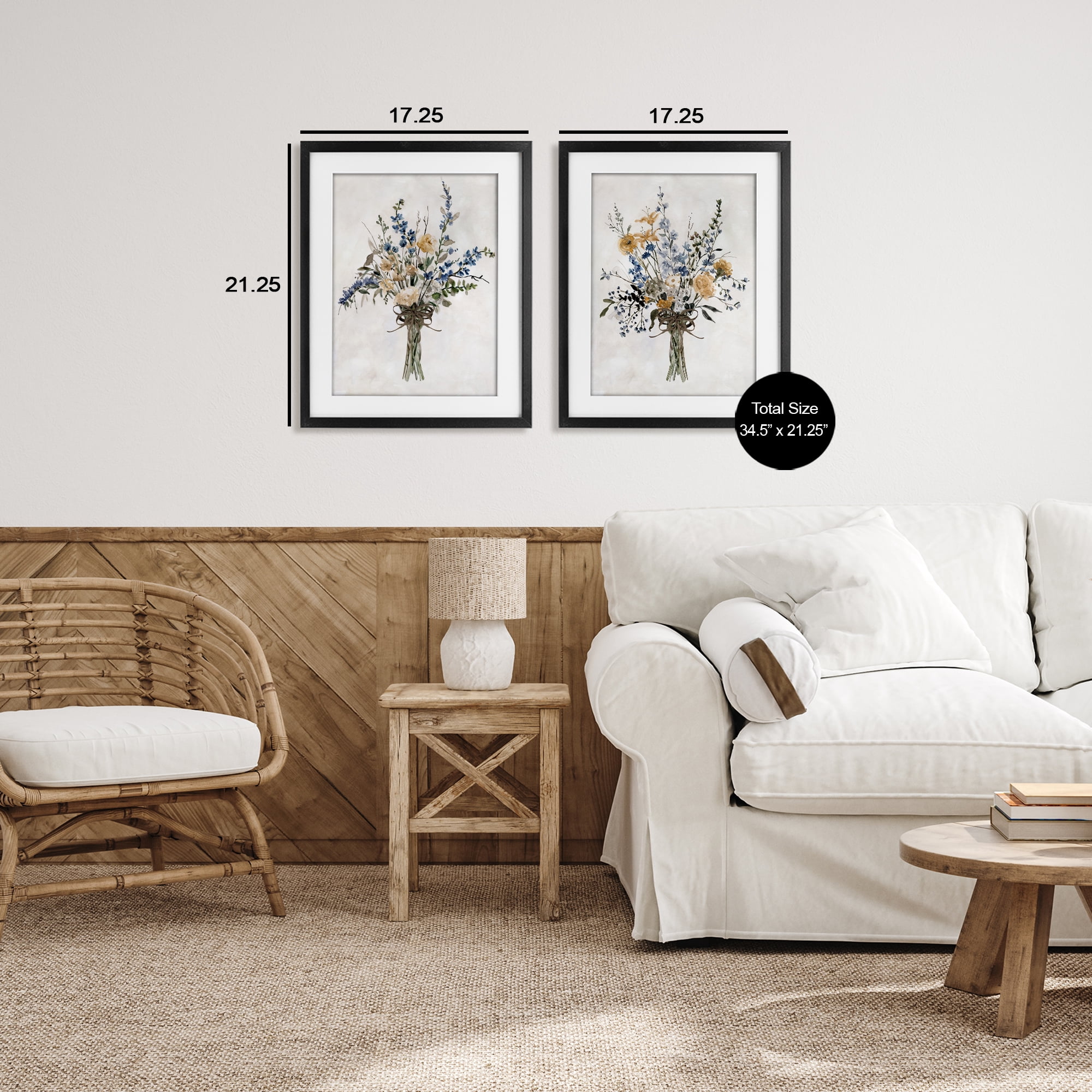 Stupell Industries Bushels of Herbs 2 Piece Black Framed Print Under Glass Set, design by Carol Robinson