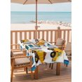 thumbnail image 2 of Outdoor Tablecloth with Umbrella Hole for Patio/Picnic/Party/Camping, Yellow Truck Waterproof Table Cloth Rectangle Table Cover Washable, Stars Navy Blue Checkered Modern Art (52"x 70"), 2 of 8