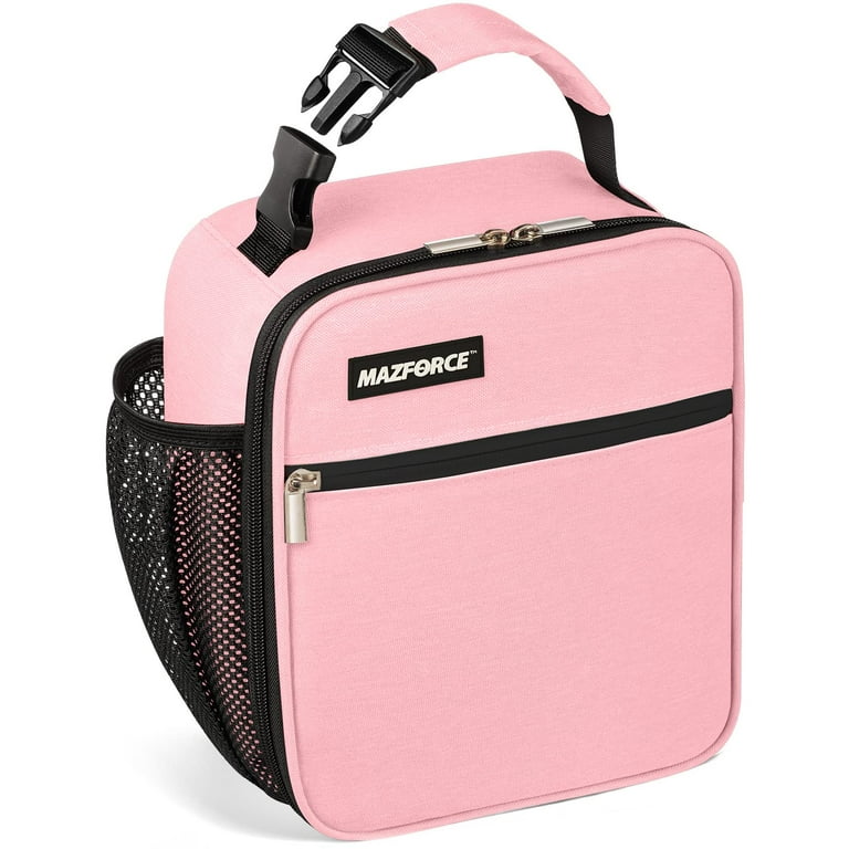 Pink Lunch Box Teen Girls Women Insulated Childs Kids Lunch Bag with  Pockets Lightweight Picnic Bag Portable Reusable Lunch Tote Bag for School  Work