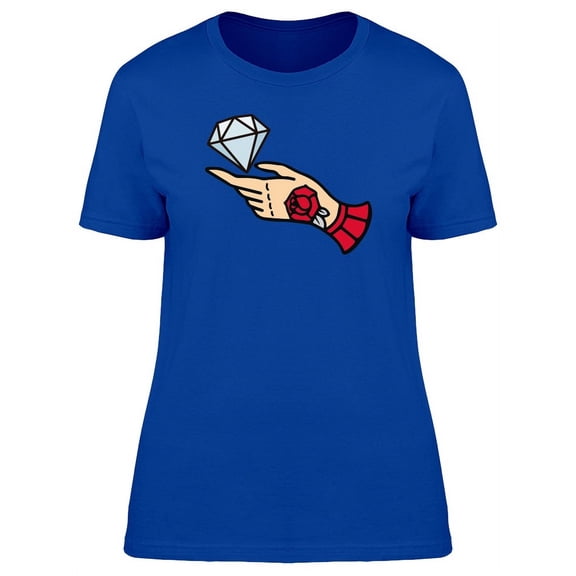 Hand With Diamond Tattoo Style T-Shirt Women -Image by Shutterstock, Female Medium