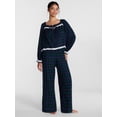 thumbnail image 3 of Joyspun Women's Flannel Peasant Sleep Top with Long Sleeves, Sizes XS-2X, 3 of 6