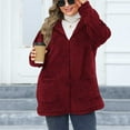 thumbnail image 2 of Lovskoo Winter Coats for Women Plus Size Fuzzy Fleece Hooded Zipper Long Sleeve Solid Color Plush Long Sleeve Hooded Casual Jacket Red, 2 of 7