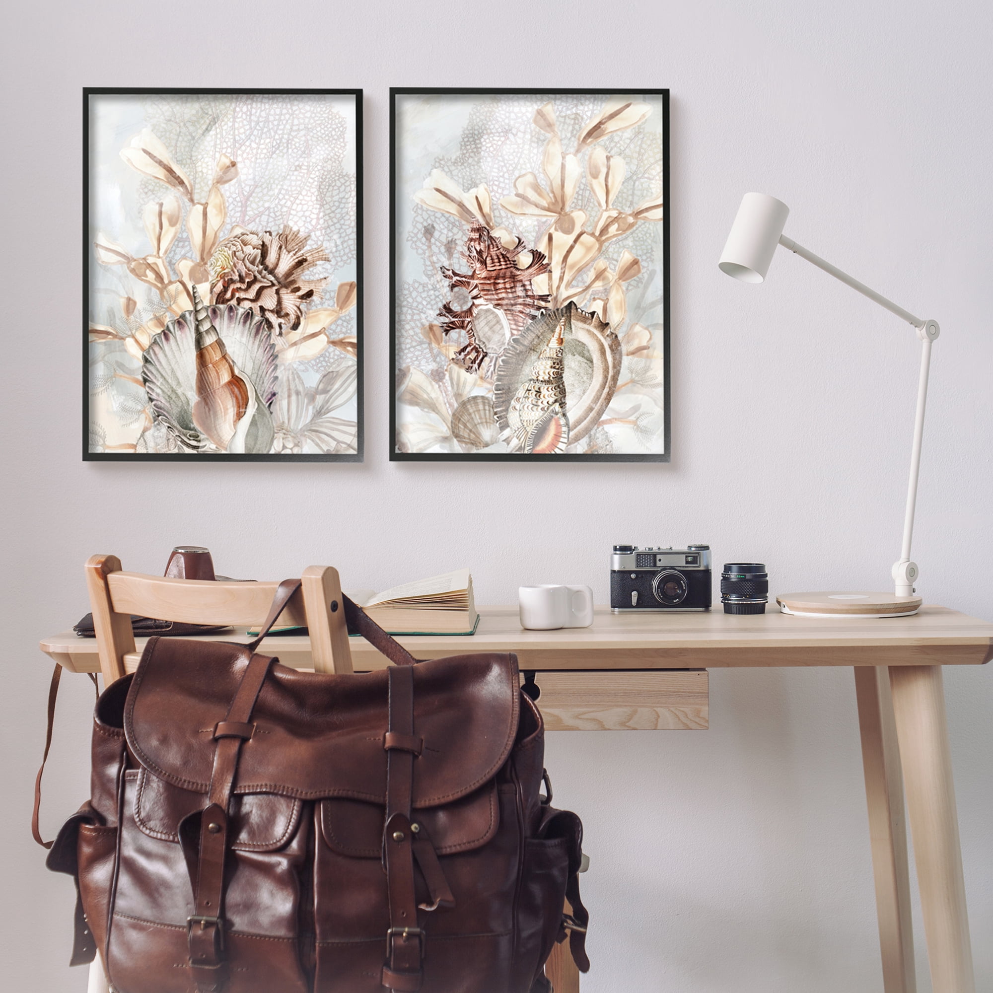 Stupell Industries Grey & Beige Sea Life Animals & Insects Painting Black Framed Art Print Wall Art, 24 x 30
