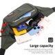 thumbnail image 4 of Bolso bandolera deportivo de gran capacidad, repelente al agua, para negocios, cajero, trabajo, riñonera, color negro, 4 of 6