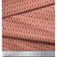 thumbnail image 2 of Soimoi Brown Cotton Duck Fabric Ogee Geometric Print Fabric by the Yard 42 Inch Wide, 2 of 3