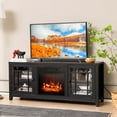 thumbnail image 2 of Costway 58 Inches Fireplace TV Stand for TVs up to 65 Inches with 1400W Electric Fireplace Black, 2 of 11