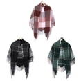 thumbnail image 3 of Coofit Shawl Scarf Plaid Polyester Triangular Blanket Scarf Winter Scarf for Ladies, 3 of 6