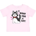 thumbnail image 3 of Inktastic I Woof You a Lot with Husky Dog Illustration Boys or Girls Toddler T-Shirt, 3 of 5