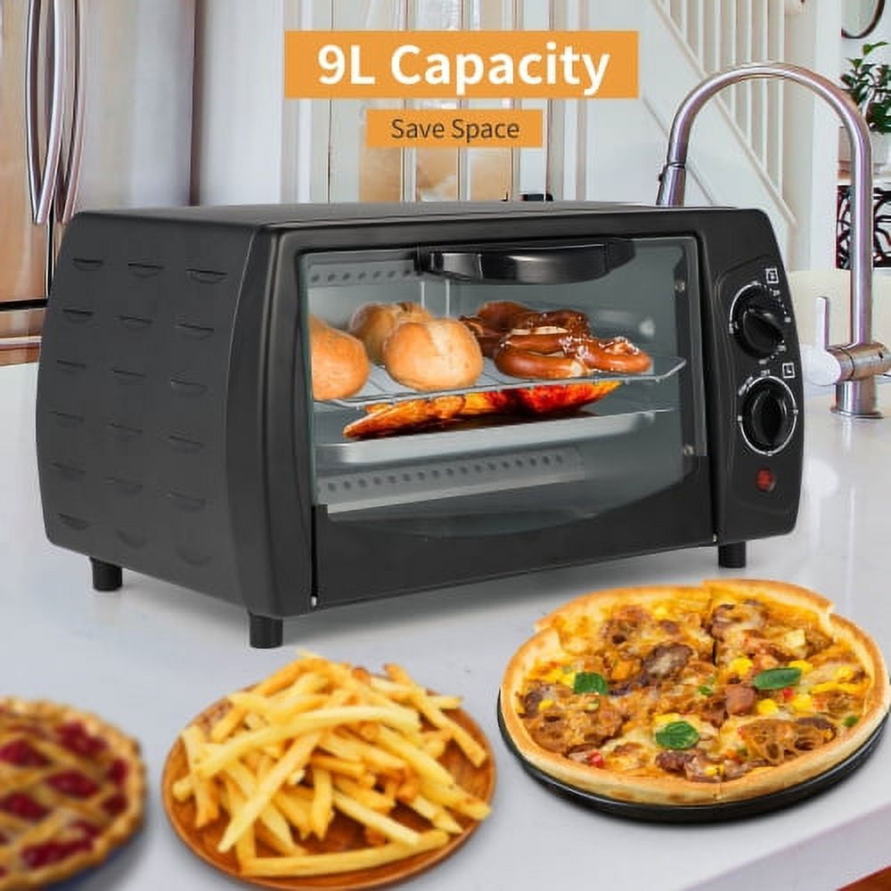 4-Slice Toaster Oven Countertop Timer-Bake-Broil-Toast Setting Small Ovens