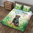 thumbnail image 3 of Rottweiler Hello Spring Time Flower Floral Nature Quilt Bedding Set Rottie Dog Lover Gifts Idea 1 Blanket Bed Cover 2 Pillowcases - 02031, 3 of 5