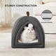 thumbnail image 3 of Cat Bed Bedsure 2 en 1 Cat Cave House, tienda de campaña con almohada, gris oscuro, 3 of 6