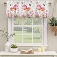 thumbnail image 2 of Pink Mushroom Curtain Valances for Windows, Kitchen Valance Window Treatments Panel 2 Pack, Botanical Floral Spring Summer Rod Pocket Short Curtains for Bathroom Bedroom 42 x 18 Inch, 2 of 8