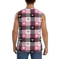 thumbnail image 4 of Fotbe Men's Heart Plaid Print Men's Sleeveless Muscle Tank Tops Casual T-Shirts for Gym Workout Beach-3X-Large, 4 of 8