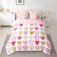 thumbnail image 2 of Homewish Graffiti Heart Print 7-Piece Twin Bedding Sets,Pink Fairy Tale Bedding Comforter Set,Boho Style Loves Sheet Sets For Girls Kids,Luxury Bedroom Decor Reversible, 2 of 8