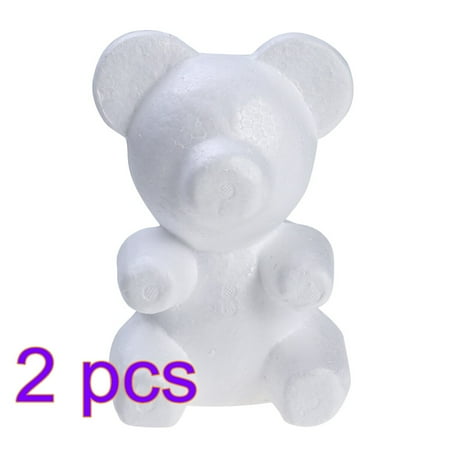 

2pcs Modelling Polystyrene Bear Mould White Craft Balls for DIY Party Decoration Wedding Gift Flower Arranging (Height 20cm/Base Width 13cm)