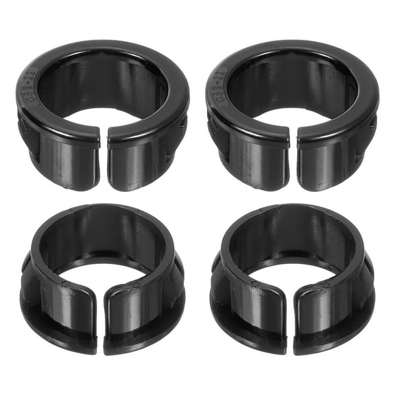 28 Pack Cable Snap Bushing Grommet, 13/16" Mounting Dia Opened Snap Bushing - Black Round Nylon