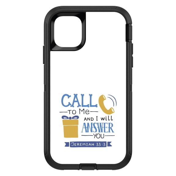 DistinctInk Custom SKIN / DECAL compatible with OtterBox Defender for iPhone 11 Pro (5.8" Screen) - Jeremiah 33:3 - Call to Me and I Will Answer
