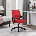 thumbnail image 3 of Topeakmart Height Adjustable Mid-back Mesh Office Chair Ergonomic Computer Chair with Lumbar Support & 360° Rolling Casters, Red, 3 of 6