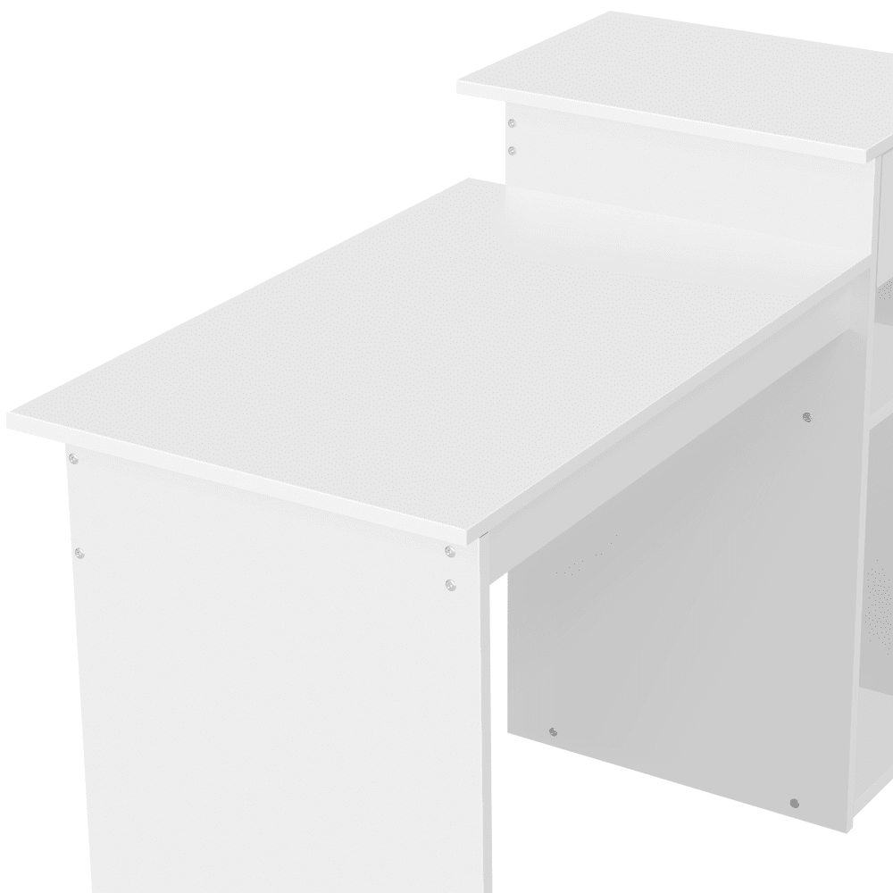 Yaheetech Computer Desk Laptop Table with Drawer & Shelves Home Office, White