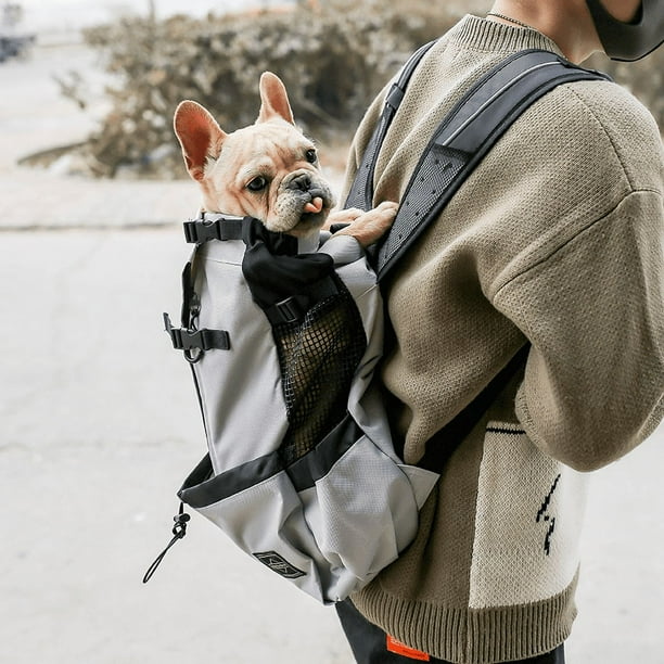 Mochila para mascotas para pasajeros, bolsa para la cabeza abierta para perros, ventilación, transpirable, lavable, mochila para compras al aire libre para bicicleta