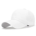 thumbnail image 4 of Gyexs Men Adjustable Snapback Baseball Cap Vented Performance Mesh Hat Lightweight Breathable Mesh Caps Quick Drying Sports Hats #White, 4 of 5