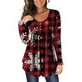thumbnail image 2 of MesaSe Tunique de Noël Imprimée Col Rond pour Femmes Boutons Manches Longues Blouse Ample, 2 of 6