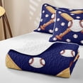 thumbnail image 4 of Erosebridal Cartoon Baseball Bat Twin Quilt Set for Boys Men, Sport Ball Print Twin Coverlet Set, 2pcs, 4 of 7