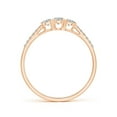 thumbnail image 2 of ANGARA Natural Unique Diamond Three Stone Engagement Ring in 14K Rose Gold for Women (Size-3mm| Color-K| Clarity-I3) | April Birthstone, Anniversary, Jewelry Gift for Women | Natural Diamond Ring, 2 of 9