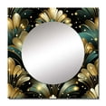 thumbnail image 2 of Designart "Glamorous Art Deco In Gold & Emerald I" 0 Gold Large Square Mirror - Square Bedroom Mirror Printed Wall Decor - Glam Square Printed Wall Mirror Art, 2 of 5