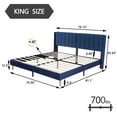 thumbnail image 6 of alazyhome King Size Upholstered Platform Bed Frame, Easy Assemble, Blue Velvet, 6 of 6
