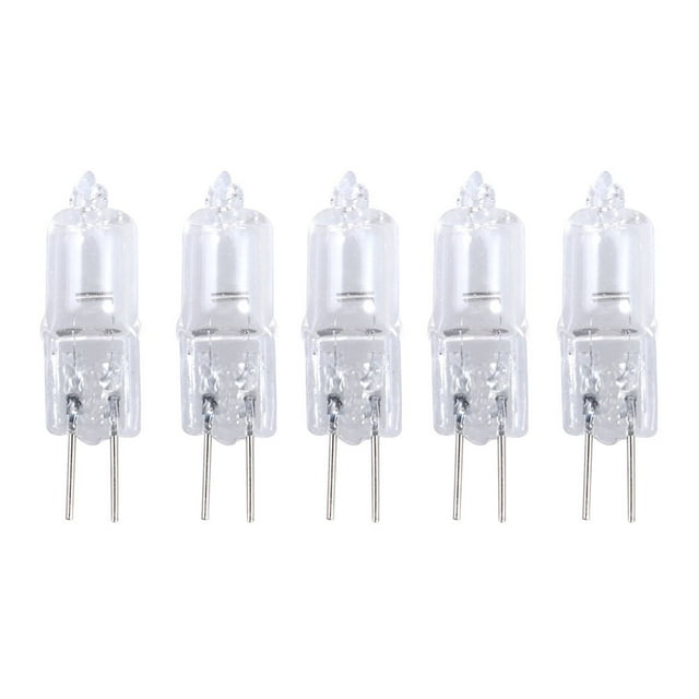 20 bombillas halógenas de cristal de 20 W y 12 V con base G4 y dos pines para iluminación de armarios y focos.