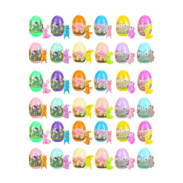 Huevos de Pascua precargados, juguetes interactivos con conejitos en su interior, divertidos regalos de Pascua. 36 piezas