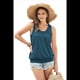 thumbnail image 3 of Camiseta de Tirantes Holgada de Verano para Mujer, Plisada, con Cuello Redondo, Informal, Sin Mangas, Verde Pavo Real, Talla XL, 3 of 8