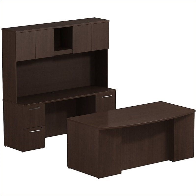 Bush Business 300 Series 72" Desk with Credenza and Hutch