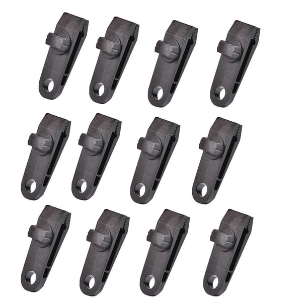 Clips para lonas, toldos, carpas, abrazaderas, pinzas, herramientas de acampada, sujetadores 12 piezas