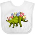 thumbnail image 3 of Inktastic Easter Bunny Stegosaurus with Eggs and Pink Ears Boys or Girls Baby Bib, 3 of 4
