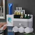 thumbnail image 3 of Soporte para cepillos de dientes, organizador de cepillos de dientes de pared, estante de almacenamiento de 3 tazas, 3 of 7
