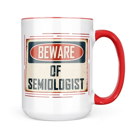 

Neonblond Beware Of Semiologist Vintage Funny Sign Mug gift for Coffee Tea lovers