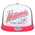 thumbnail image 2 of Men's New Era White/Red Washington Nationals Retro Script Trucker 9FIFTY Snapback Hat, 2 of 6
