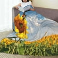 thumbnail image 6 of Salouo butterfly and sunflower Print Bed Blankets, Flannel Blanket Comfortable Air Conditioning Blanket Lightweight Blanket for Sofa Bed Travel & Couch-40"x30", 6 of 7